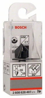V-образная пазовая фреза 8 mm, D1 16 mm, L 16 mm, G 45 mm, 90° 2608628407